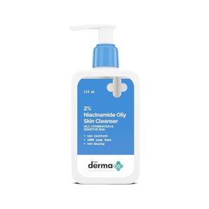 The Derma Co 2% Niacinamide Oily Skin Cleanser for Sensitive, Oily & Combination Skin 125 ml Non-Irritant | 100% Soap-Free | Non-Drying | Gently Cleanses Makeup | With 0.1% ww Salicylic Acid
