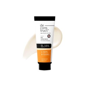 Deconstruct 5% Vitamin C Gel Sunscreen for Oily Skin SPF 50 PA++++ | Brightens Skin Tone | New Gen UV Filters | Lightweight & Non-greasy | In vivo tested | For Men & Women - 50g